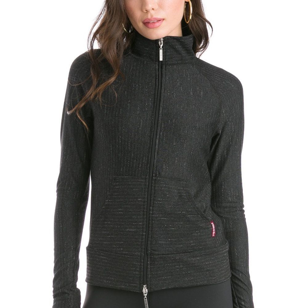 Hard Tail Micro Stripe Speed Racer Black Performance Jacket NWT large